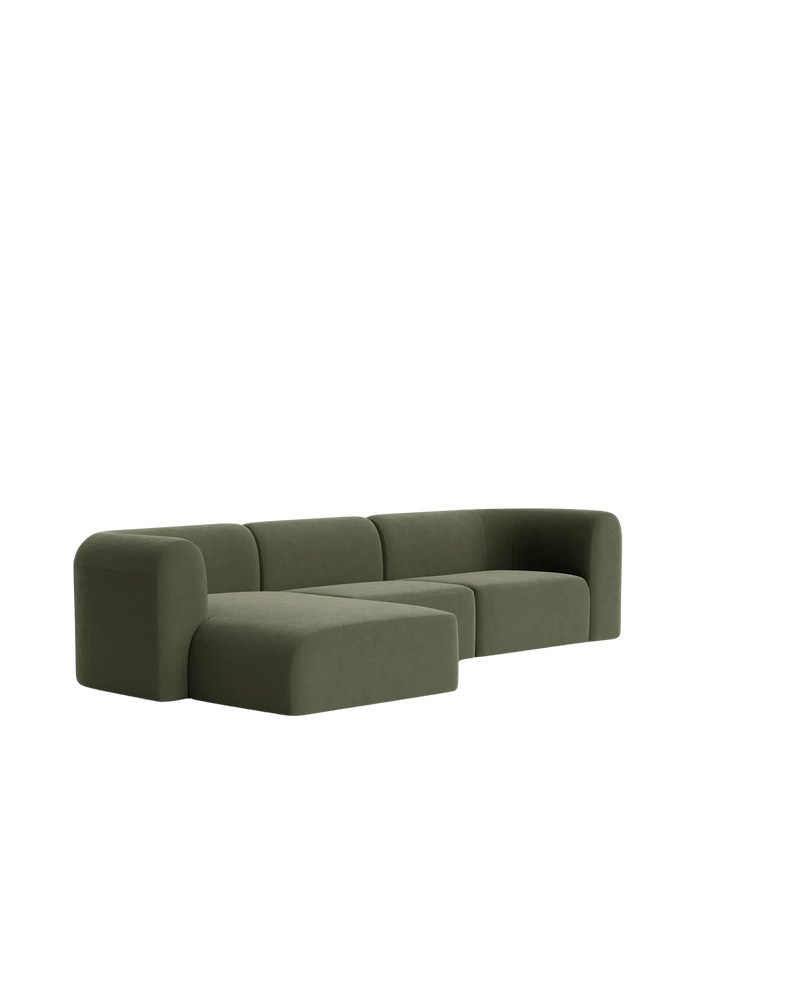 Berg 4 Seater LHF Chaise Sofa - Eden Leaf