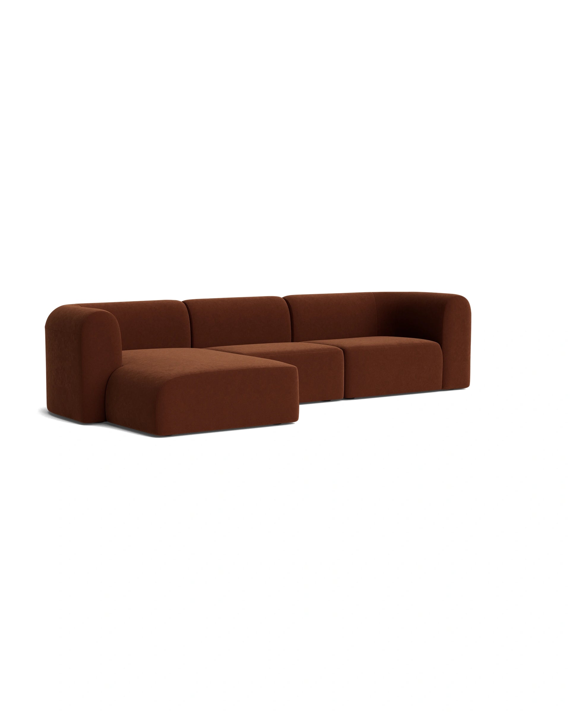 Berg 4 Seater LHF Chaise Sofa - Eden Brick