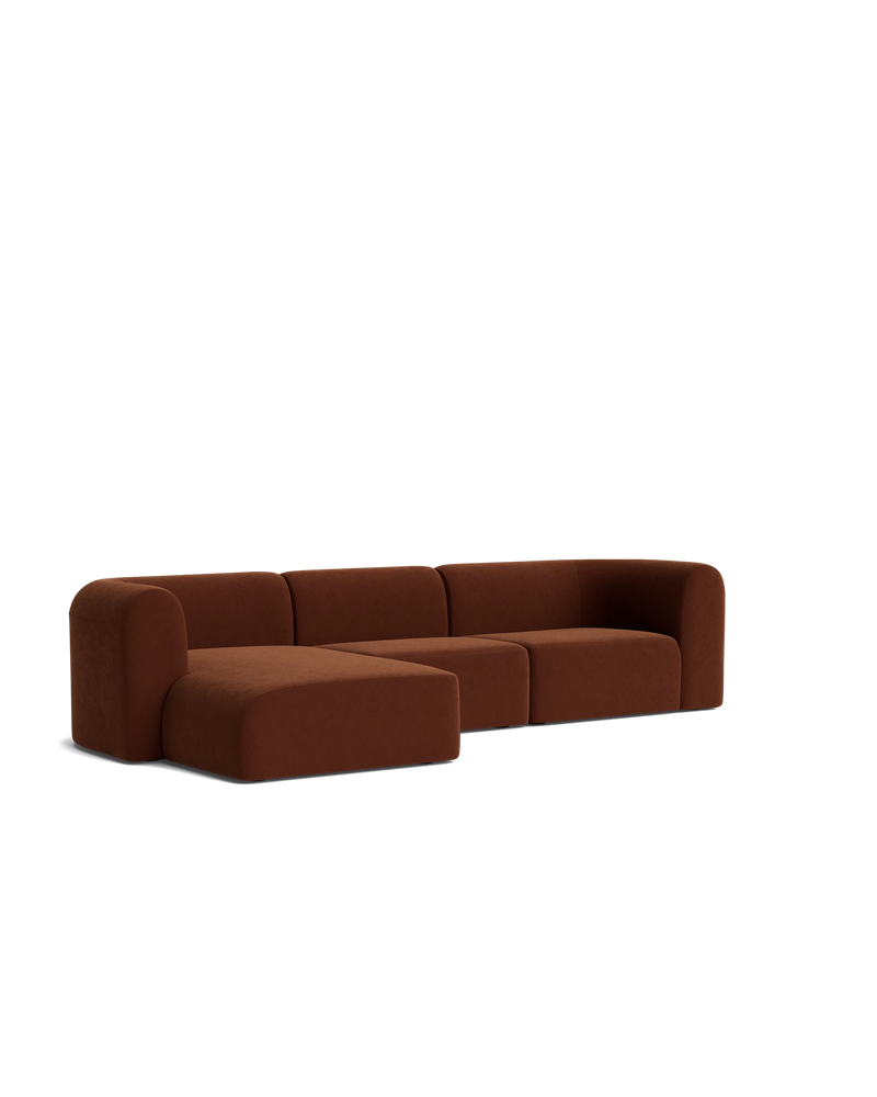 Berg 4 Seater LHF Chaise Sofa - Eden Brick