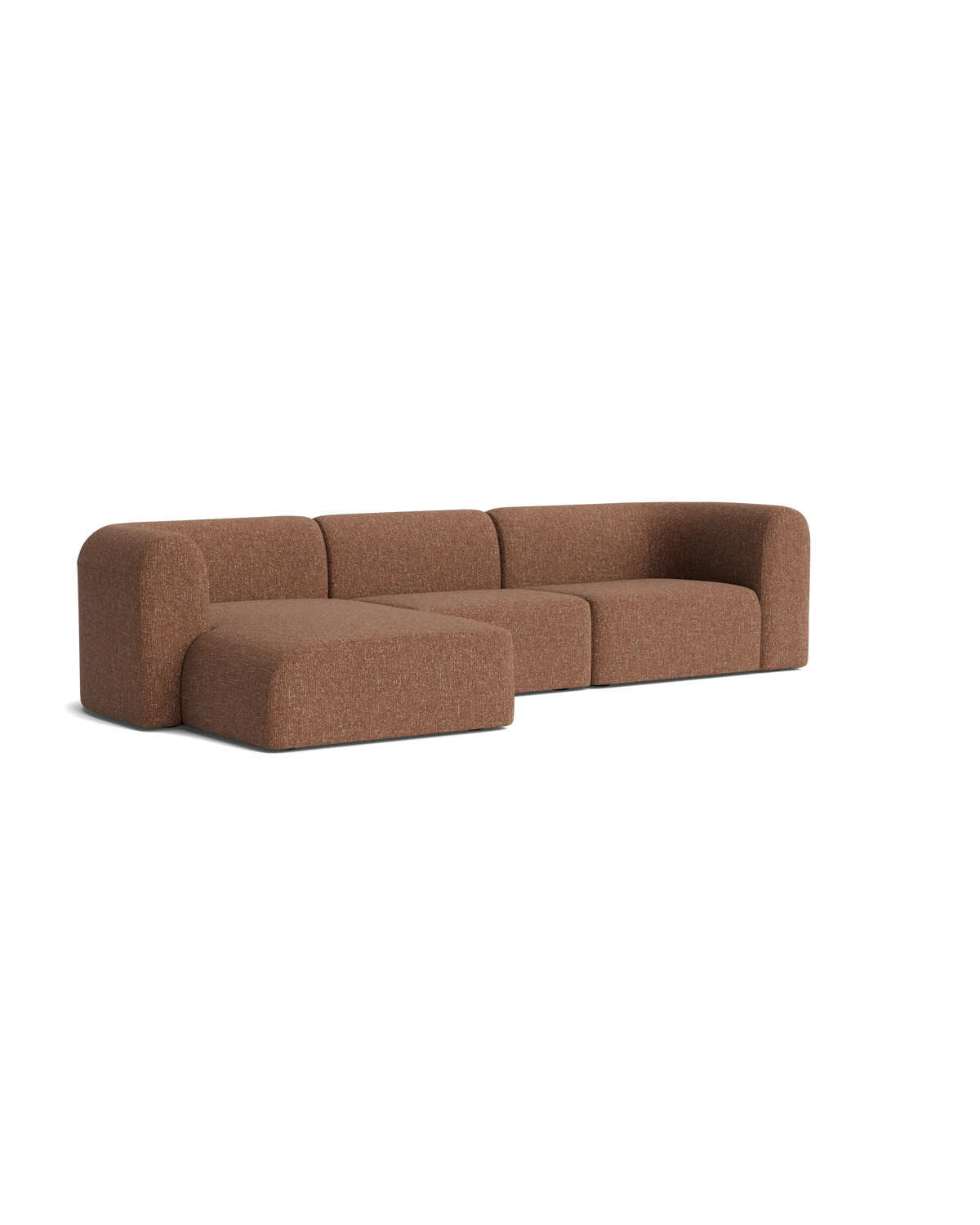 Berg 4 Seater LHF Chaise Sofa - Fleck Rust