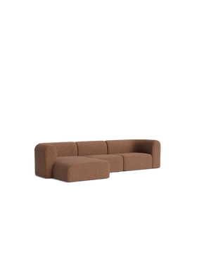 Berg 4 Seater LHF Chaise Sofa - Fleck Rust