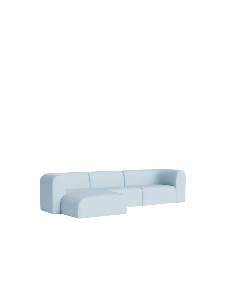 Berg 4 Seater LHF Chaise Sofa - Fossil Powder Blue