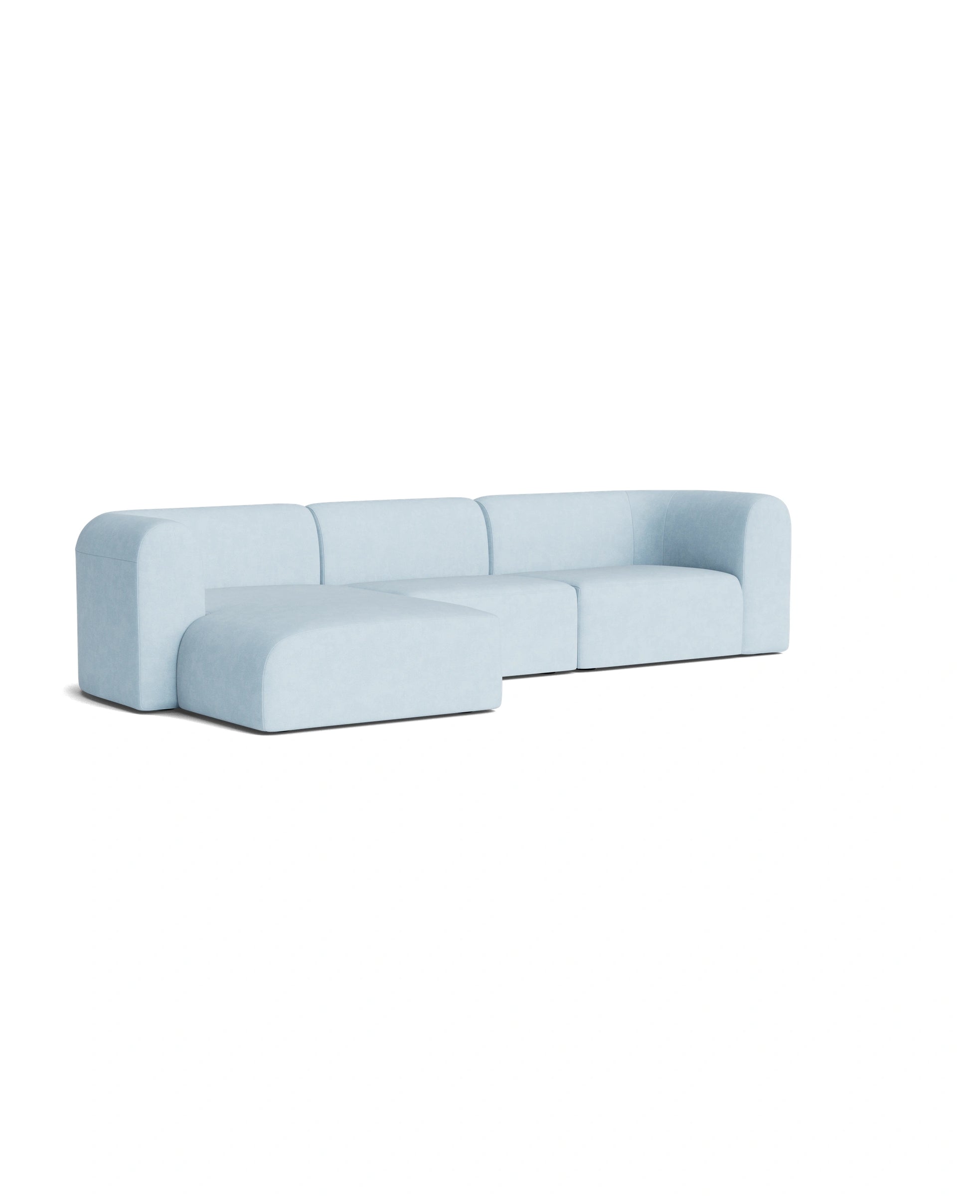 Berg 4 Seater LHF Chaise Sofa - Fossil Powder Blue