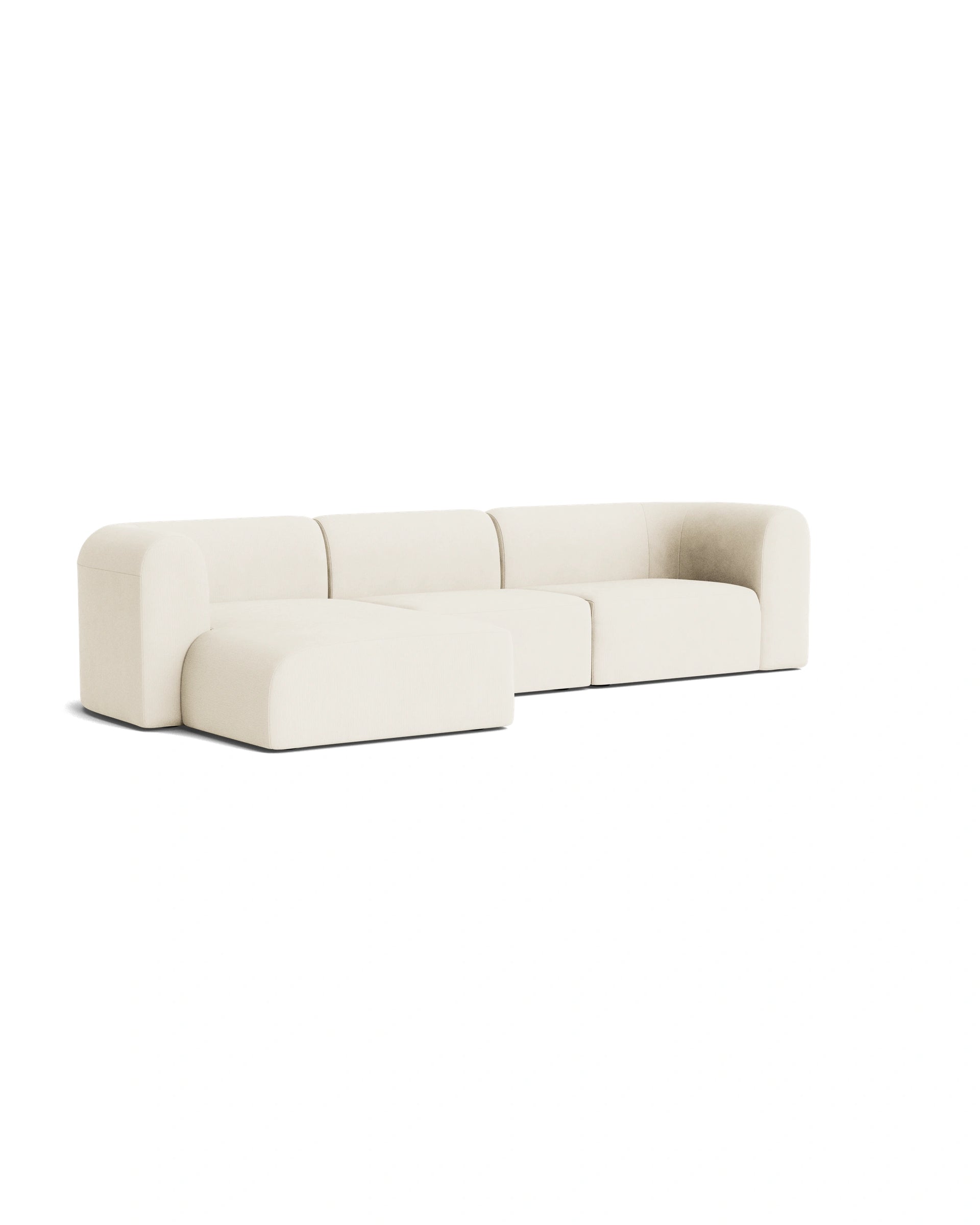 Berg 4 Seater LHF Chaise Sofa - Corduroy Off White