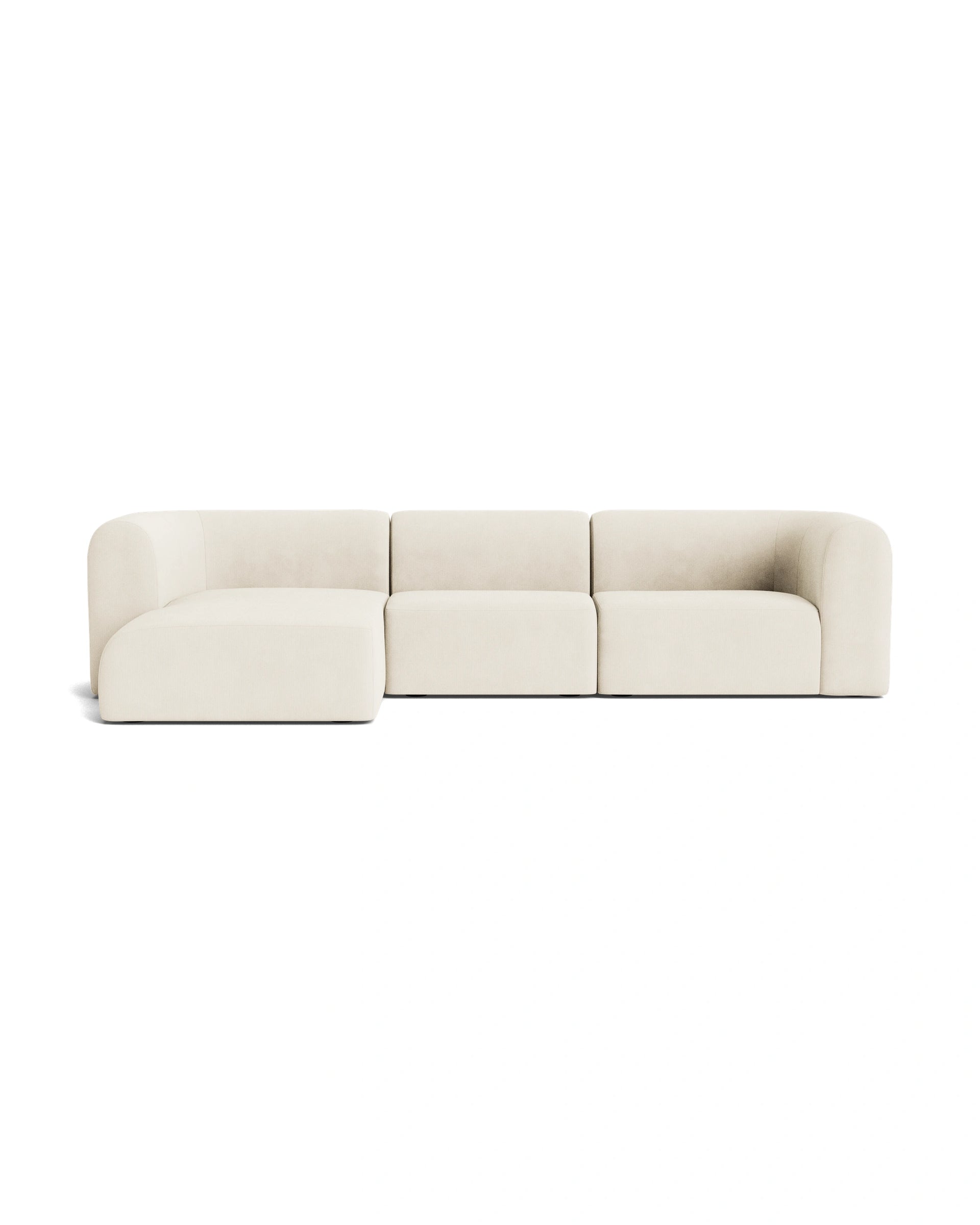 Berg 4 Seater LHF Chaise Sofa - Corduroy Off White