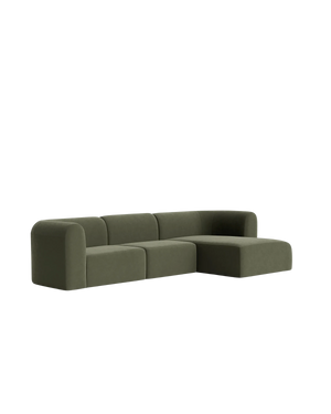 Berg 4 Seater RHF Chaise Sofa - Eden Leaf
