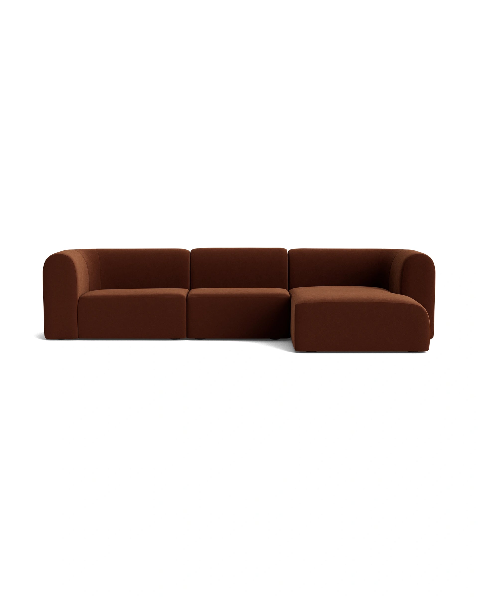 Berg 4 Seater RHF Chaise Sofa - Eden Brick