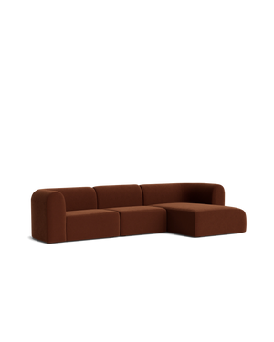 Berg 4 Seater RHF Chaise Sofa - Eden Brick