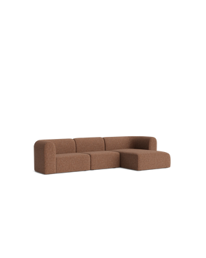 Berg 4 Seater RHF Chaise Sofa - Fleck Rust