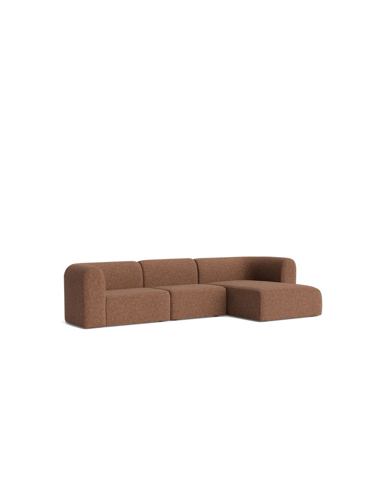 Berg 4 Seater RHF Chaise Sofa - Fleck Rust