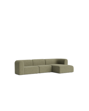 Berg 4 Seater RHF Chaise Sofa - Fleck Olive