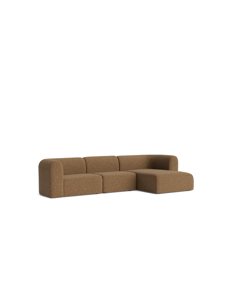 Berg 4 Seater RHF Chaise Sofa - Fleck Ginger