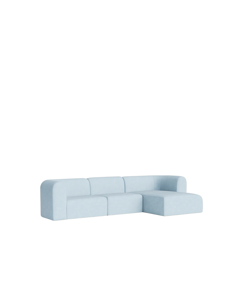 Berg 4 Seater RHF Chaise Sofa - Fossil Powder Blue