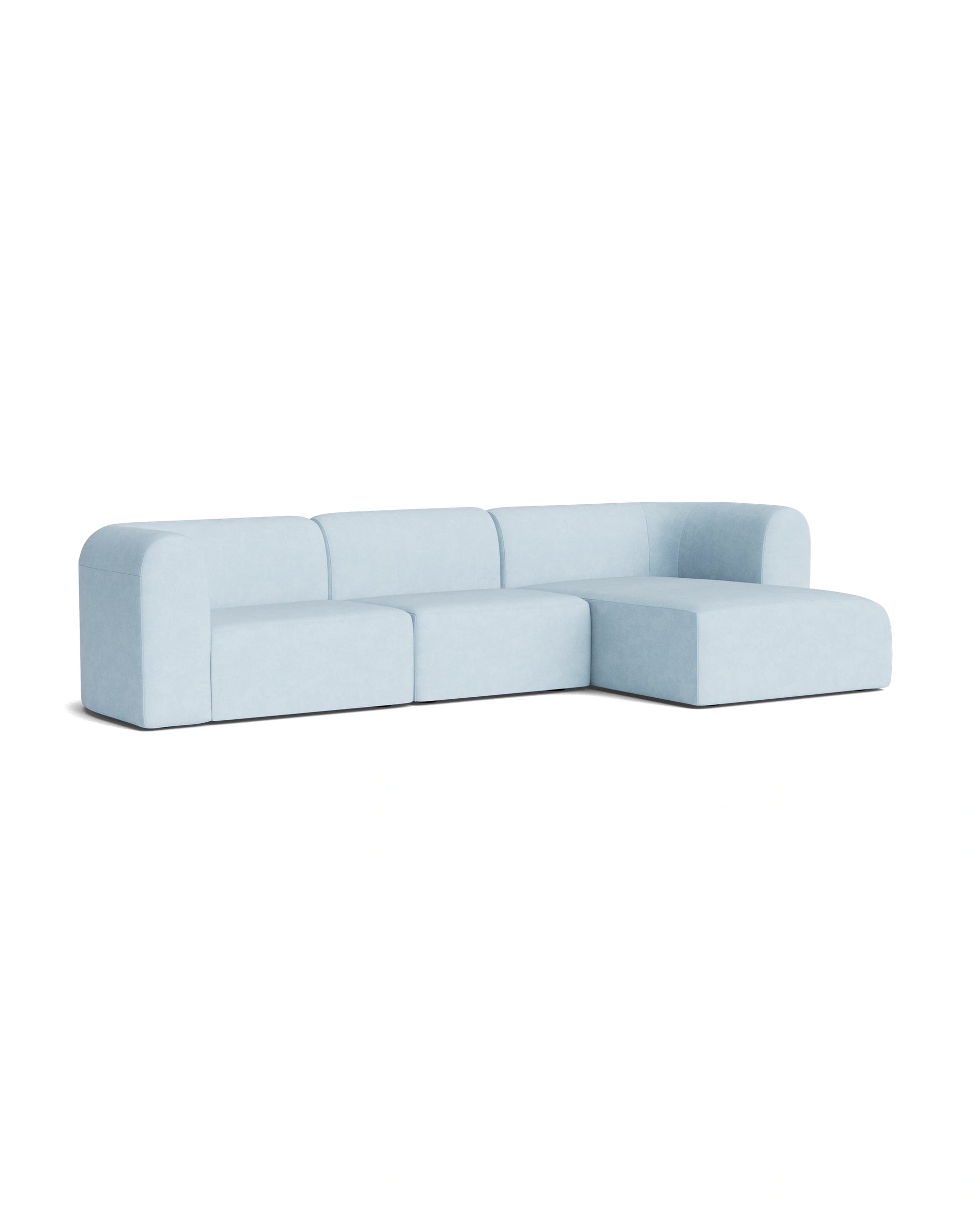 Berg 4 Seater RHF Chaise Sofa - Fossil Powder Blue