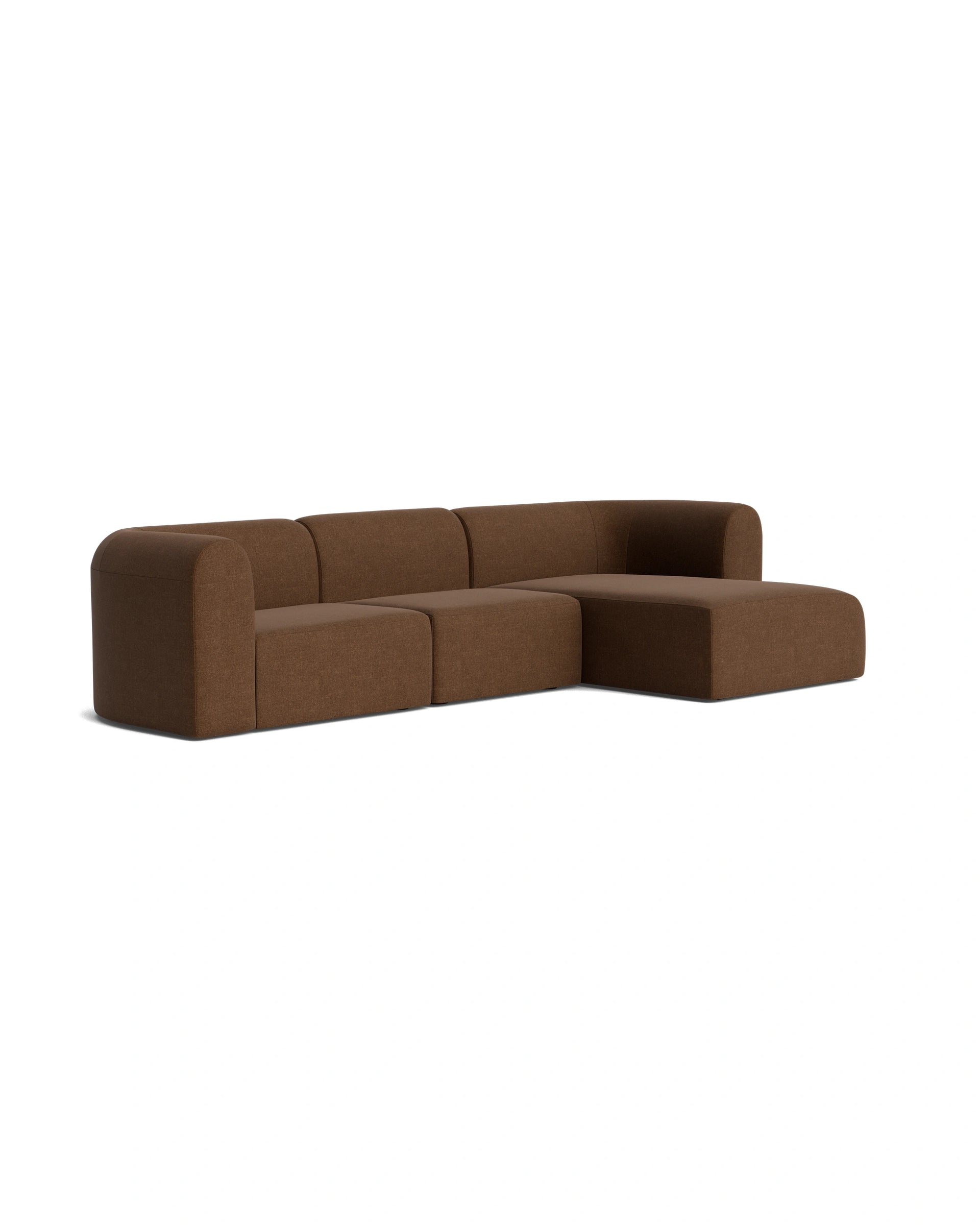 Berg 4 Seater RHF Chaise Sofa - Fossil Chocolate