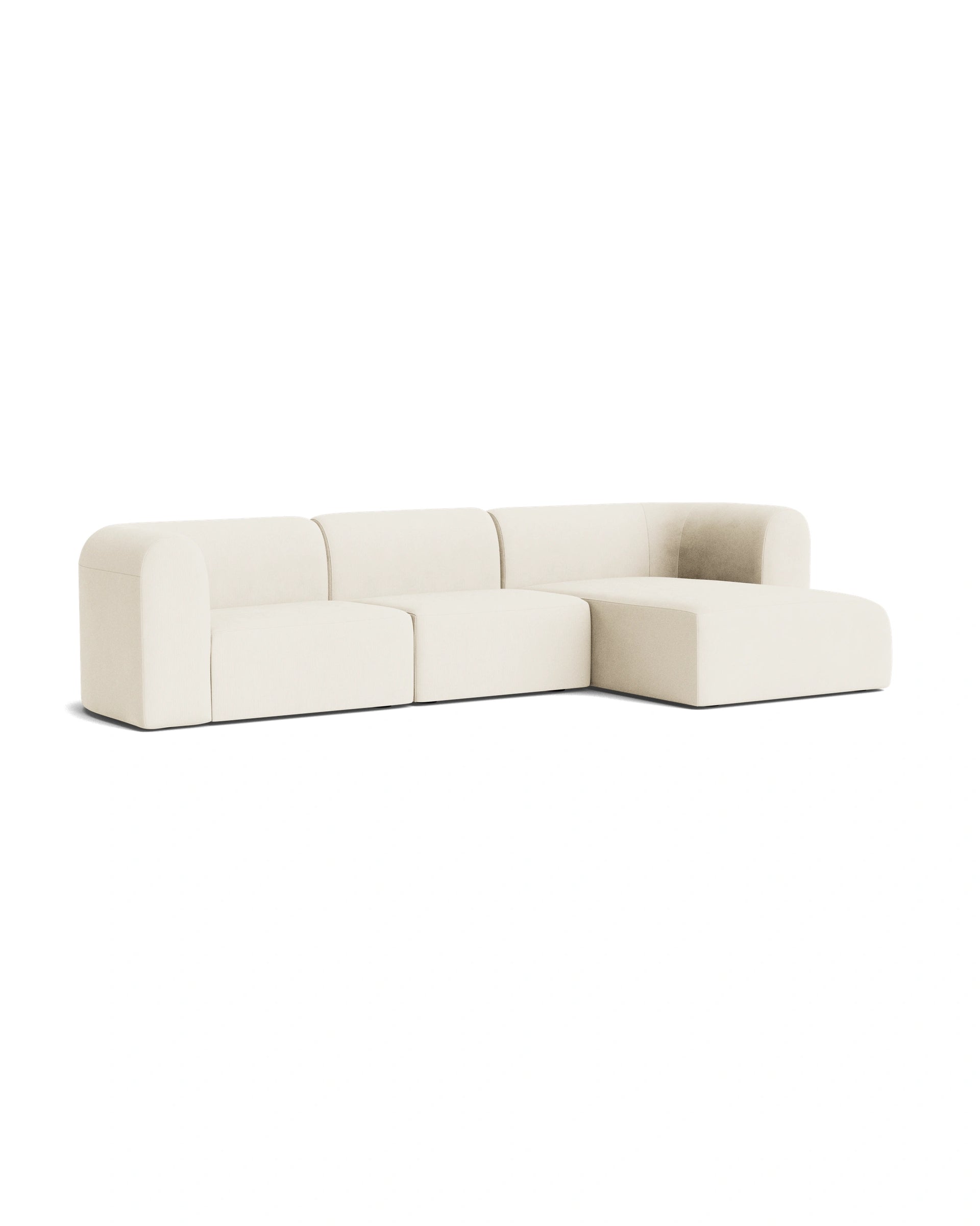 Berg 4 Seater RHF Chaise Sofa - Corduroy Off White