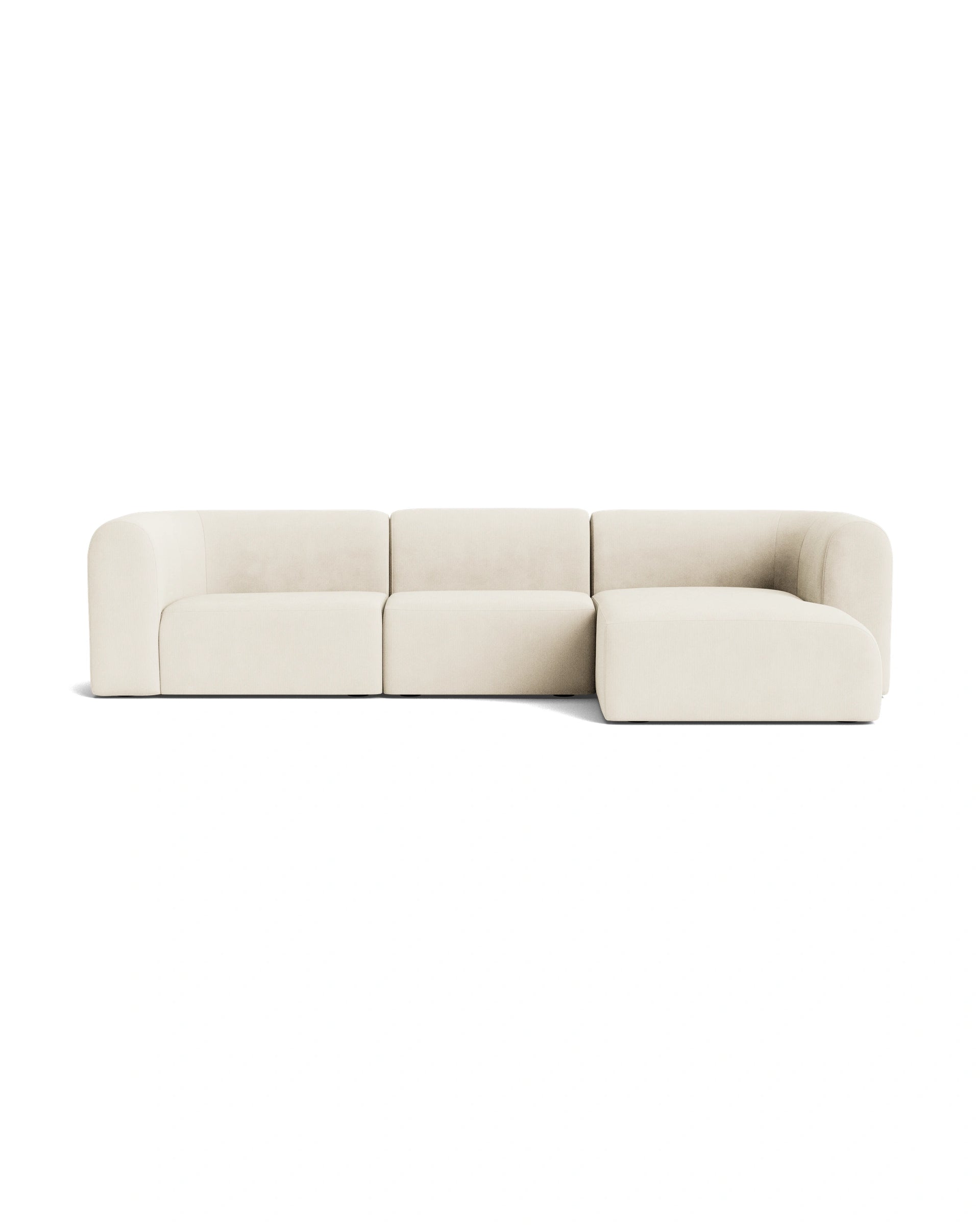 Berg 4 Seater RHF Chaise Sofa - Corduroy Off White