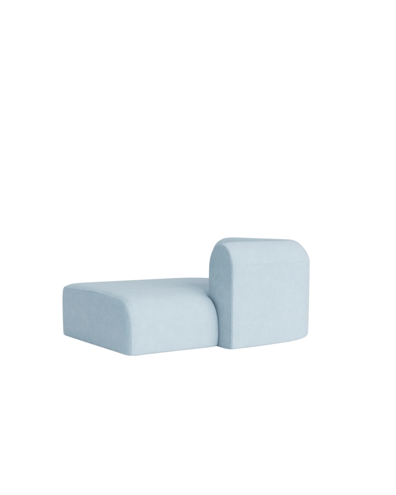 Berg Right Chaise Module - Fossil Powder Blue