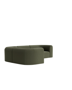 Berg LHF Closed Chaise Sofa - Eden Leaf