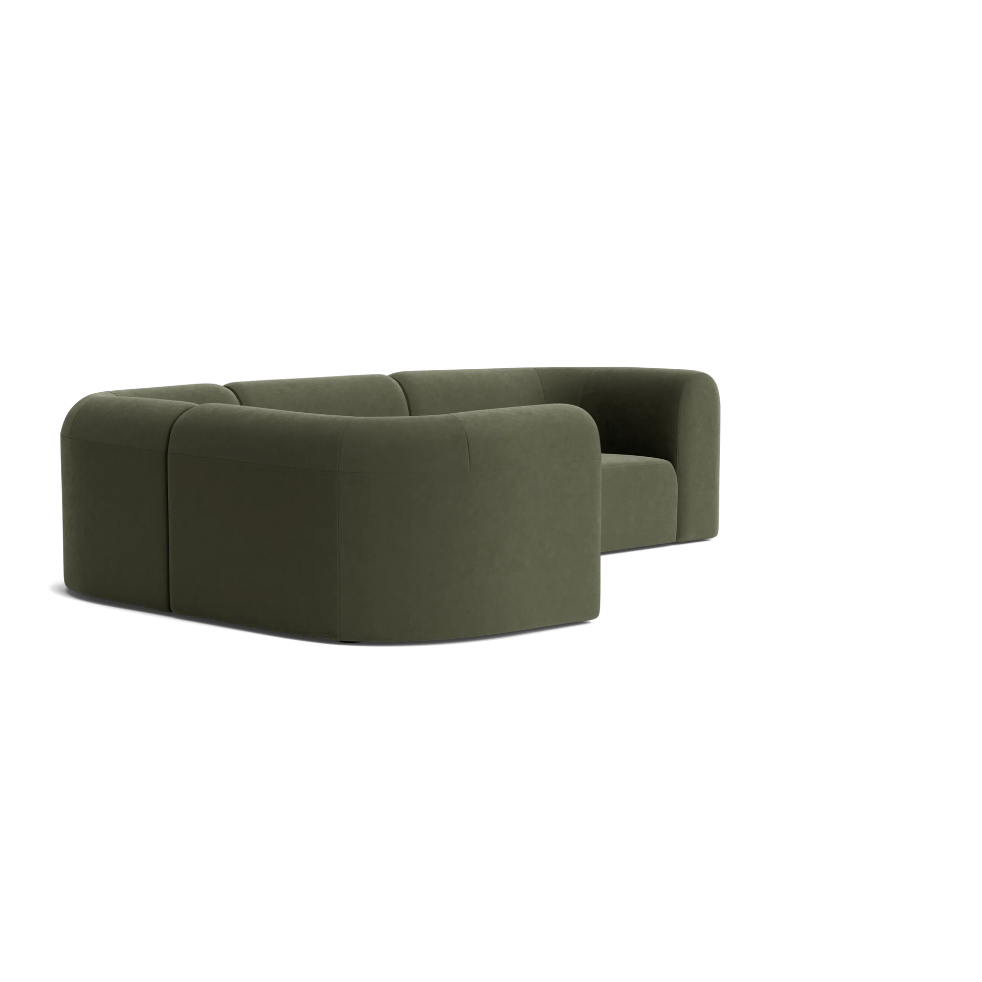 Berg LHF Closed Chaise Sofa - Eden Leaf