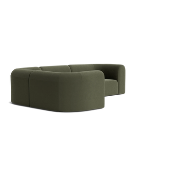 Berg LHF Closed Chaise Sofa - Eden Leaf