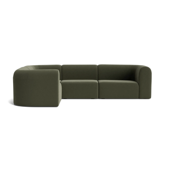 Berg LHF Closed Chaise Sofa - Eden Leaf