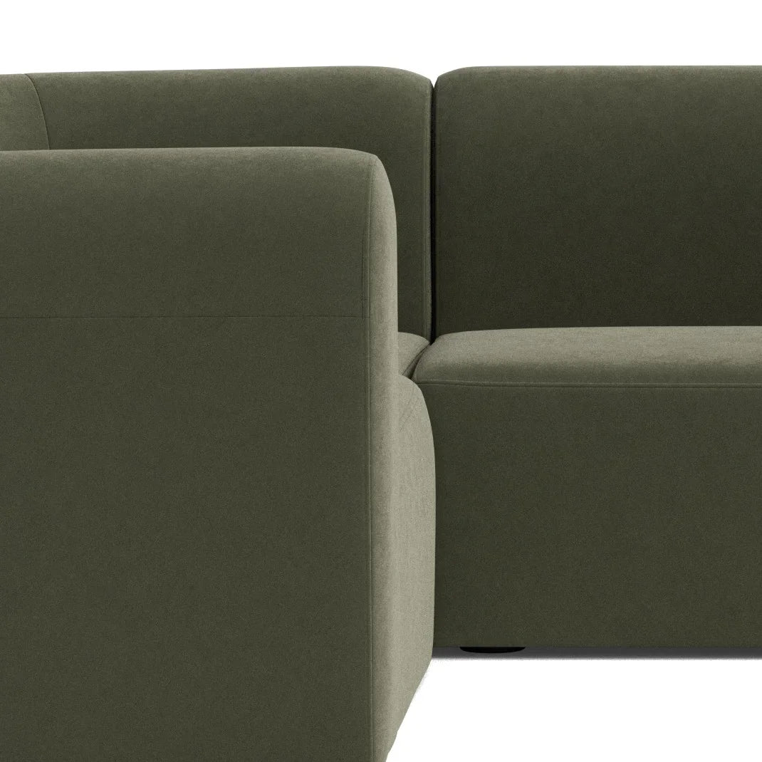 Berg LHF Closed Chaise Sofa - Eden Leaf