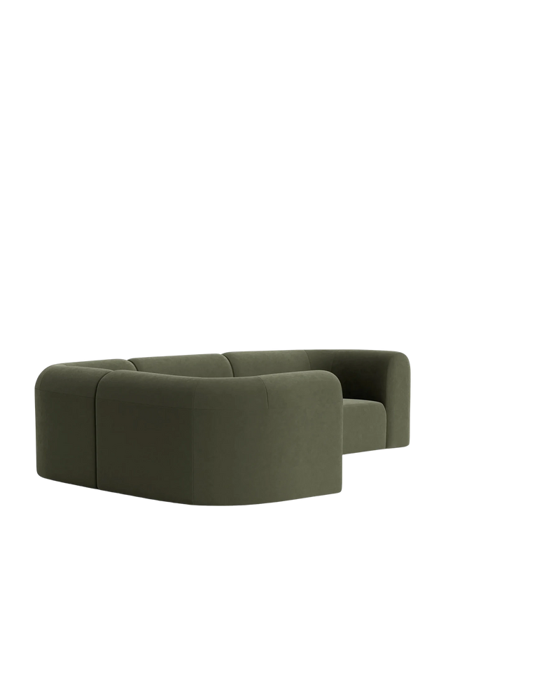 Berg LHF Closed Chaise Sofa - Eden Leaf