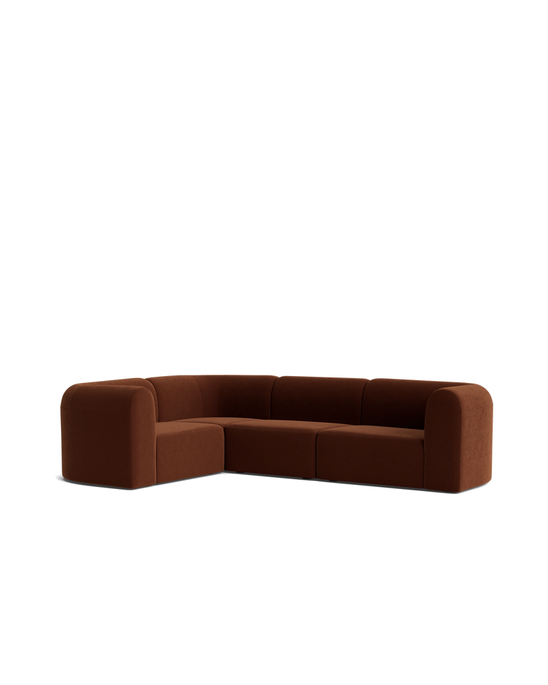 Berg LHF Closed Chaise Sofa - Eden Brick