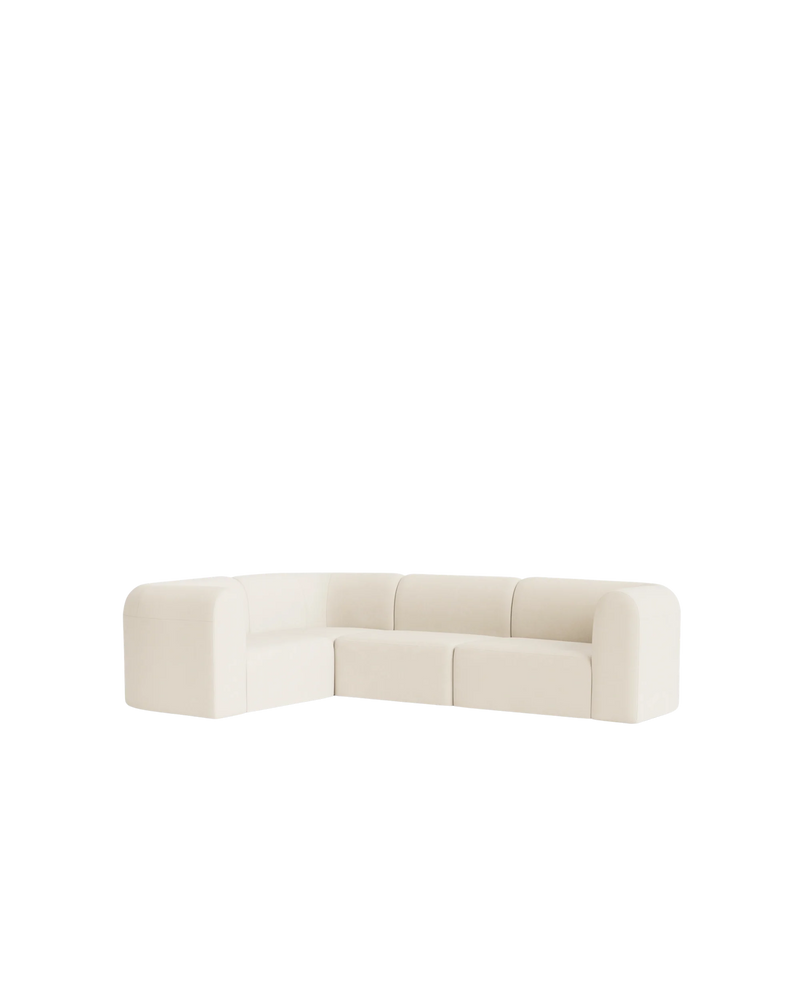 Berg LHF Closed Chaise Sofa - Fossil Vanilla