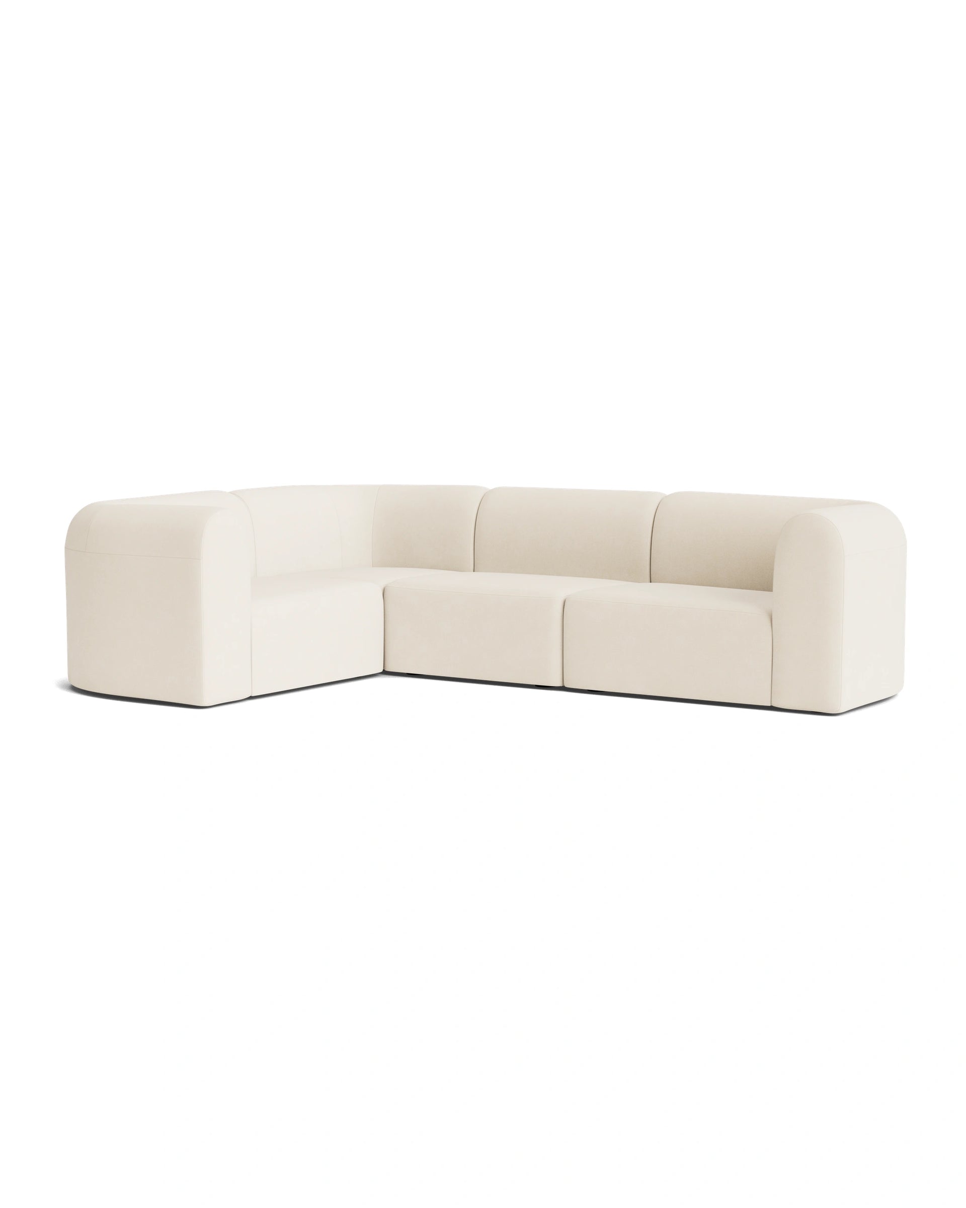 Berg LHF Closed Chaise Sofa - Fossil Vanilla