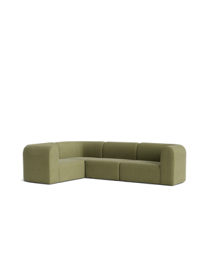 Berg LHF Closed Chaise Sofa - Fossil Eucalyptus
