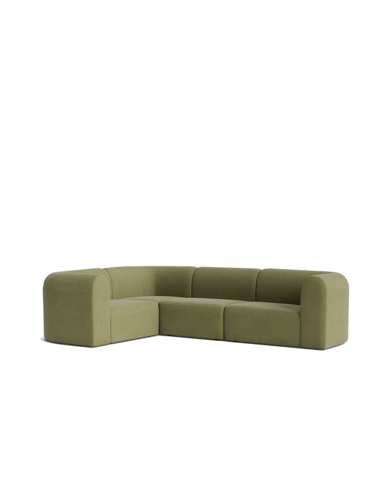 Berg LHF Closed Chaise Sofa - Fossil Eucalyptus