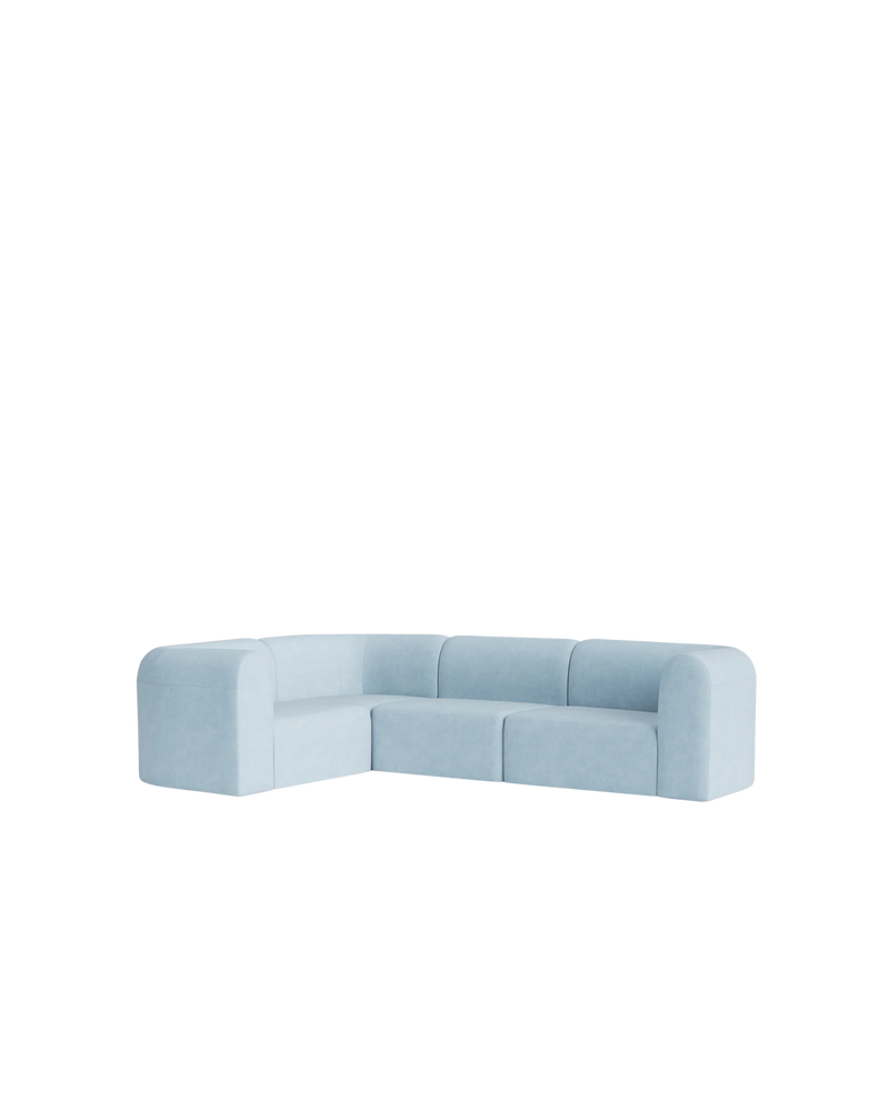 Berg LHF Closed Chaise Sofa - Fossil Powder Blue