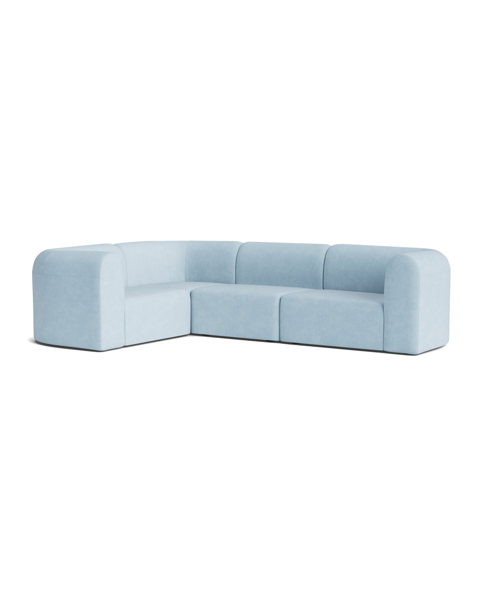 Berg LHF Closed Chaise Sofa - Fossil Powder Blue