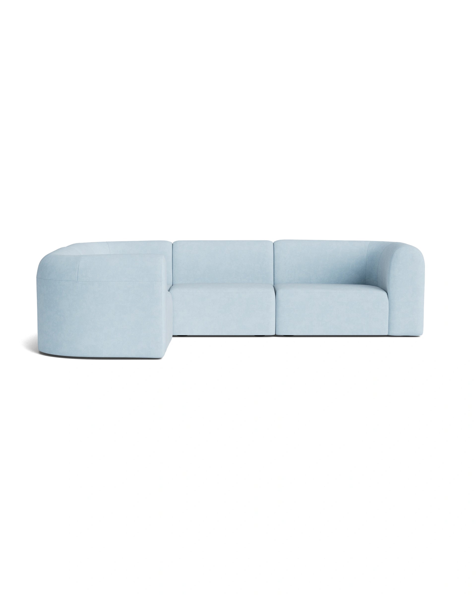 Berg LHF Closed Chaise Sofa - Fossil Powder Blue