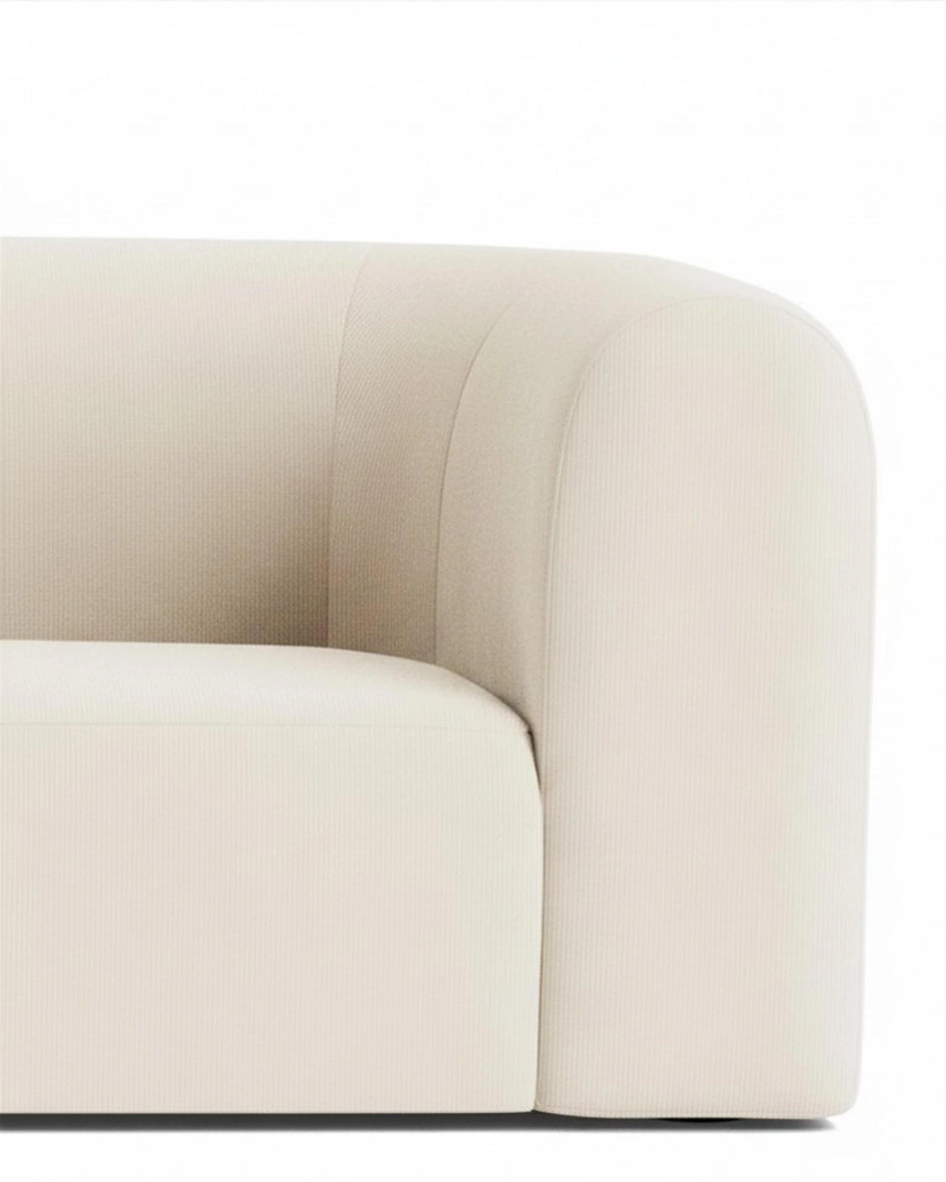 Berg LHF Closed Chaise Sofa - Corduroy Off White