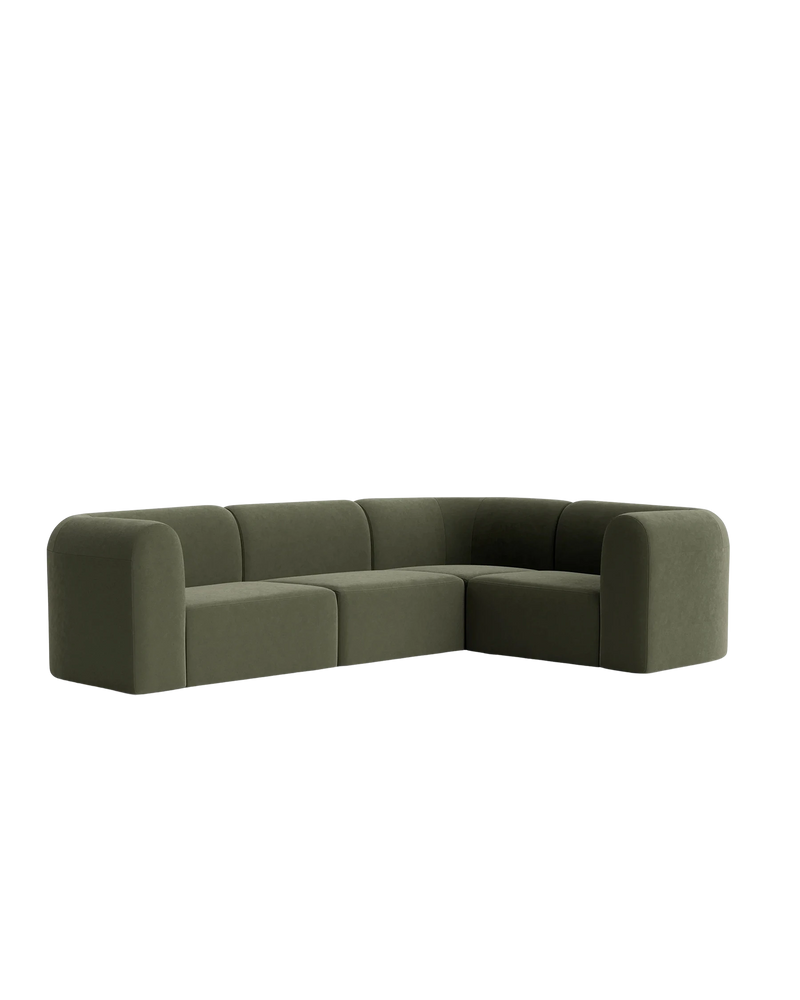 Berg RHF Closed Chaise Sofa - Eden Leaf