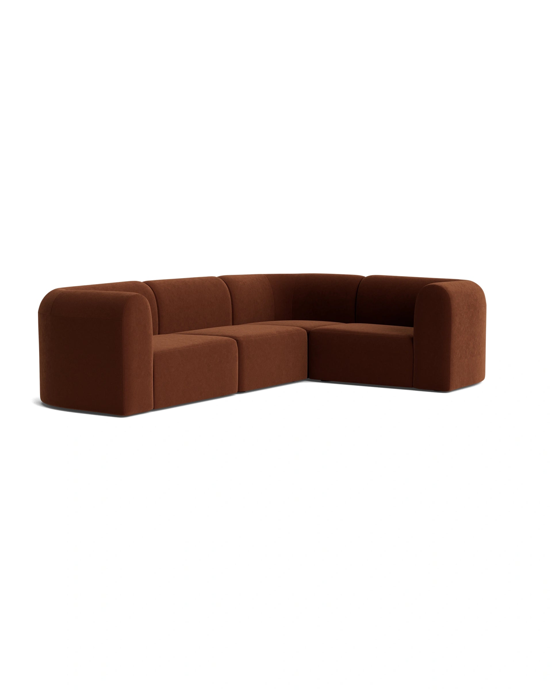 Berg RHF Closed Chaise Sofa - Eden Brick