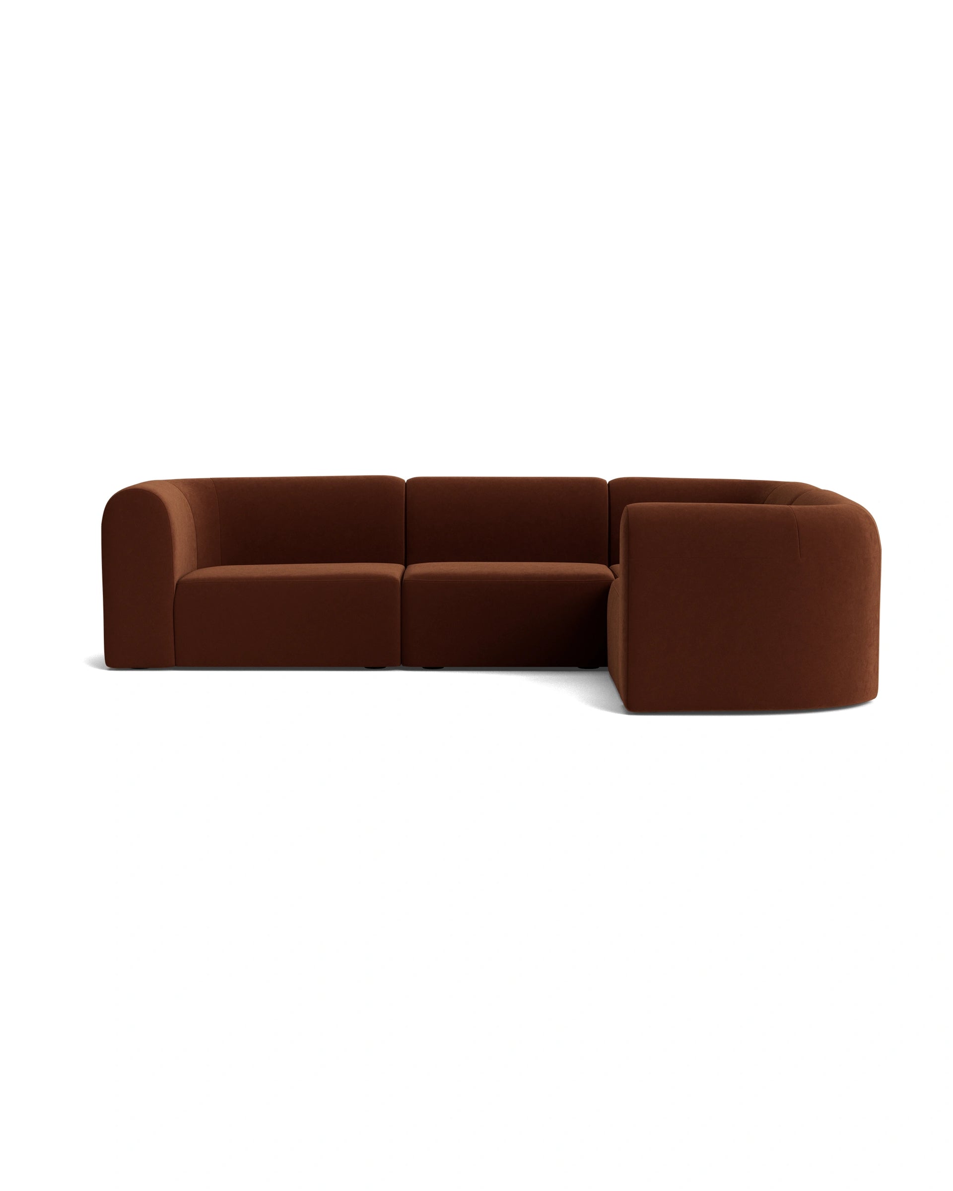 Berg RHF Closed Chaise Sofa - Eden Brick