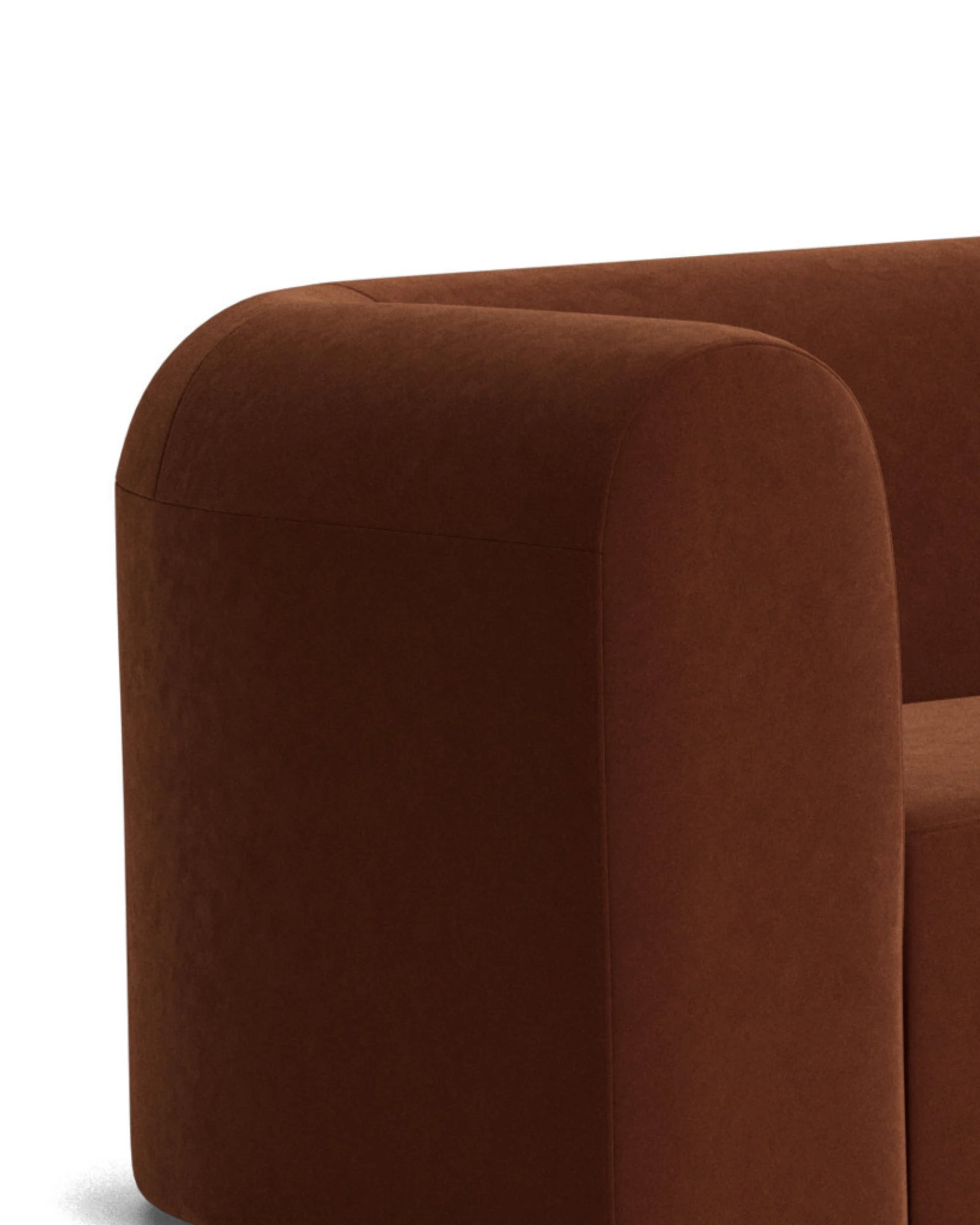 Berg RHF Closed Chaise Sofa - Eden Brick