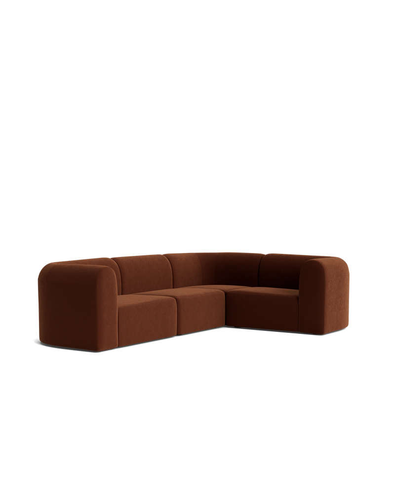 Berg RHF Closed Chaise Sofa - Eden Brick