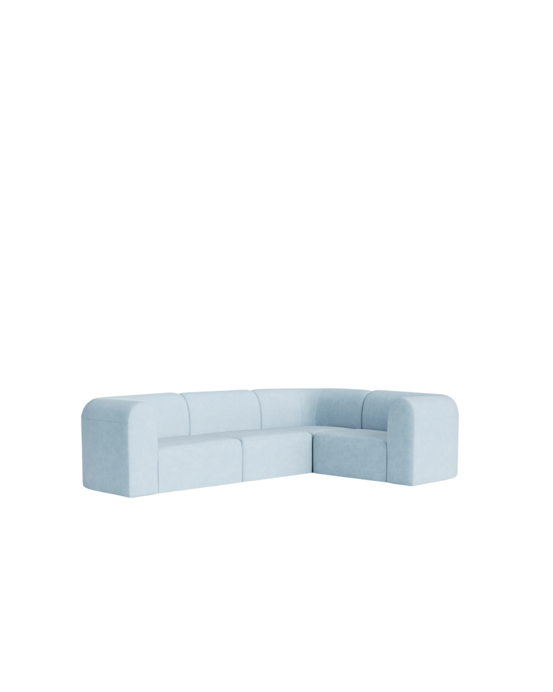 Berg RHF Closed Chaise Sofa - Fossil Powder Blue