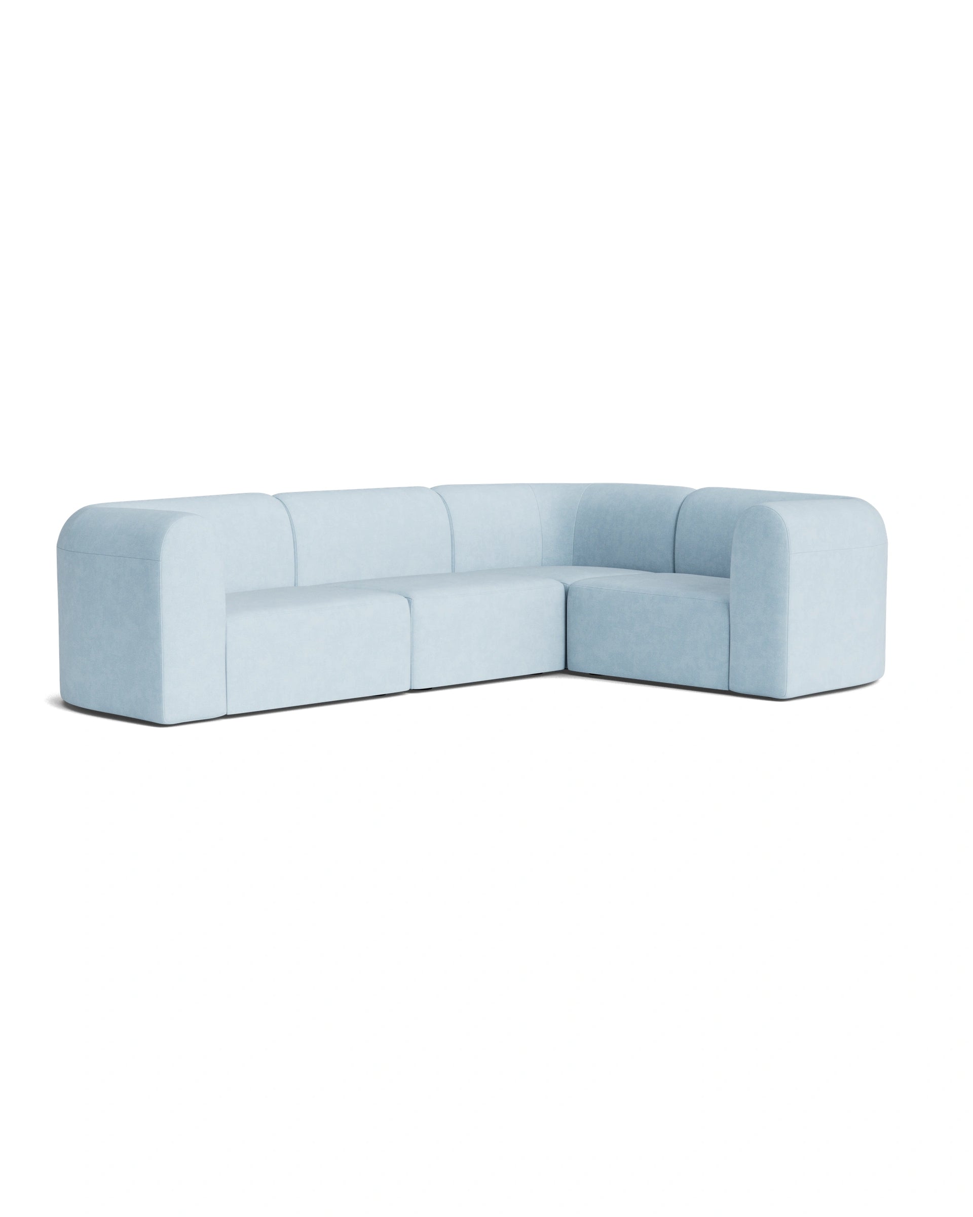 Berg RHF Closed Chaise Sofa - Fossil Powder Blue