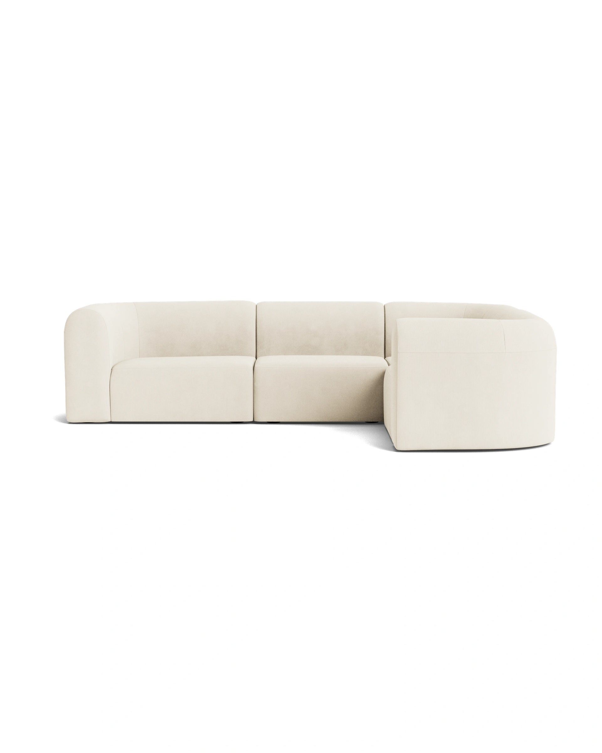 Berg RHF Closed Chaise Sofa - Corduroy Off White
