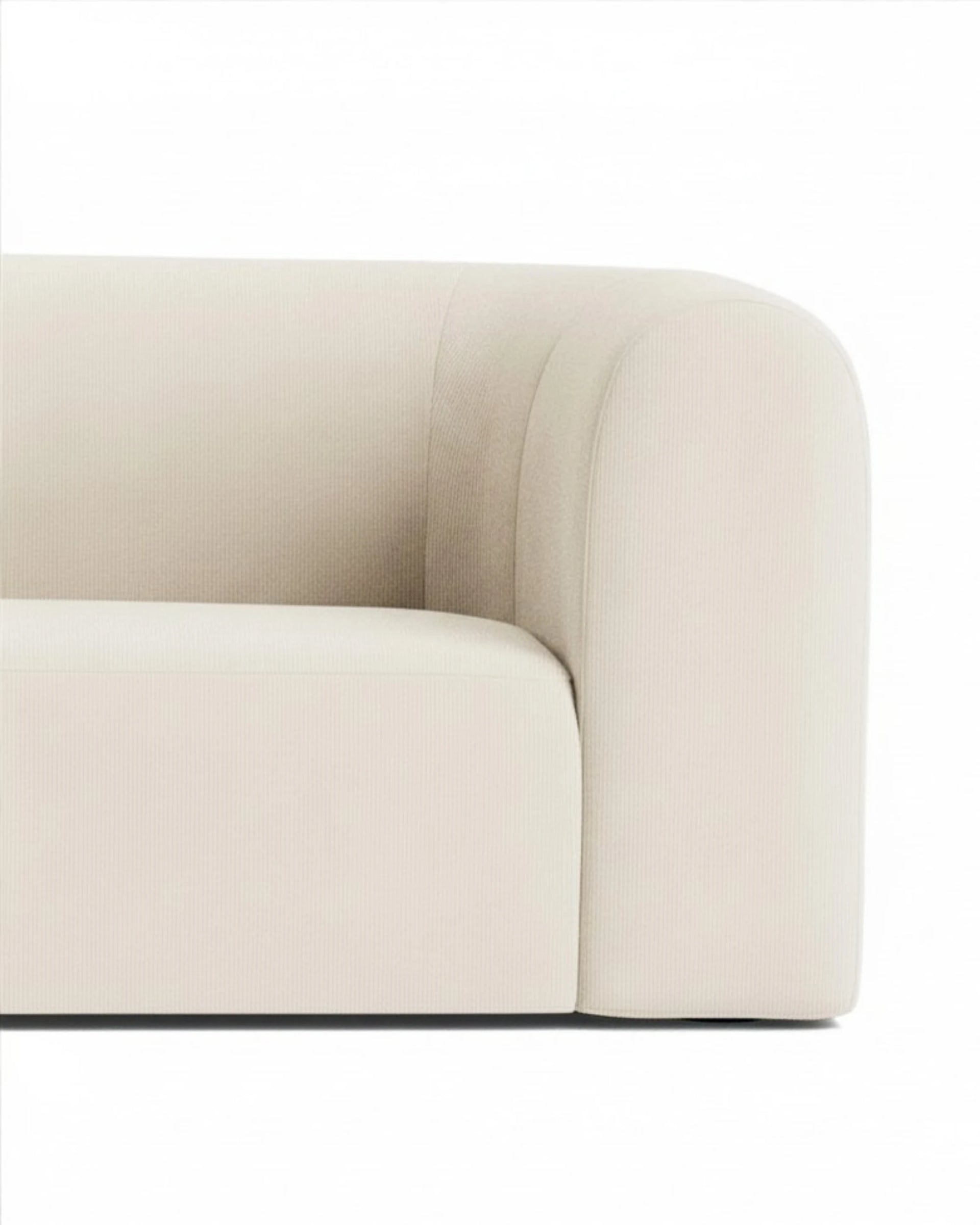 Berg RHF Closed Chaise Sofa - Corduroy Off White