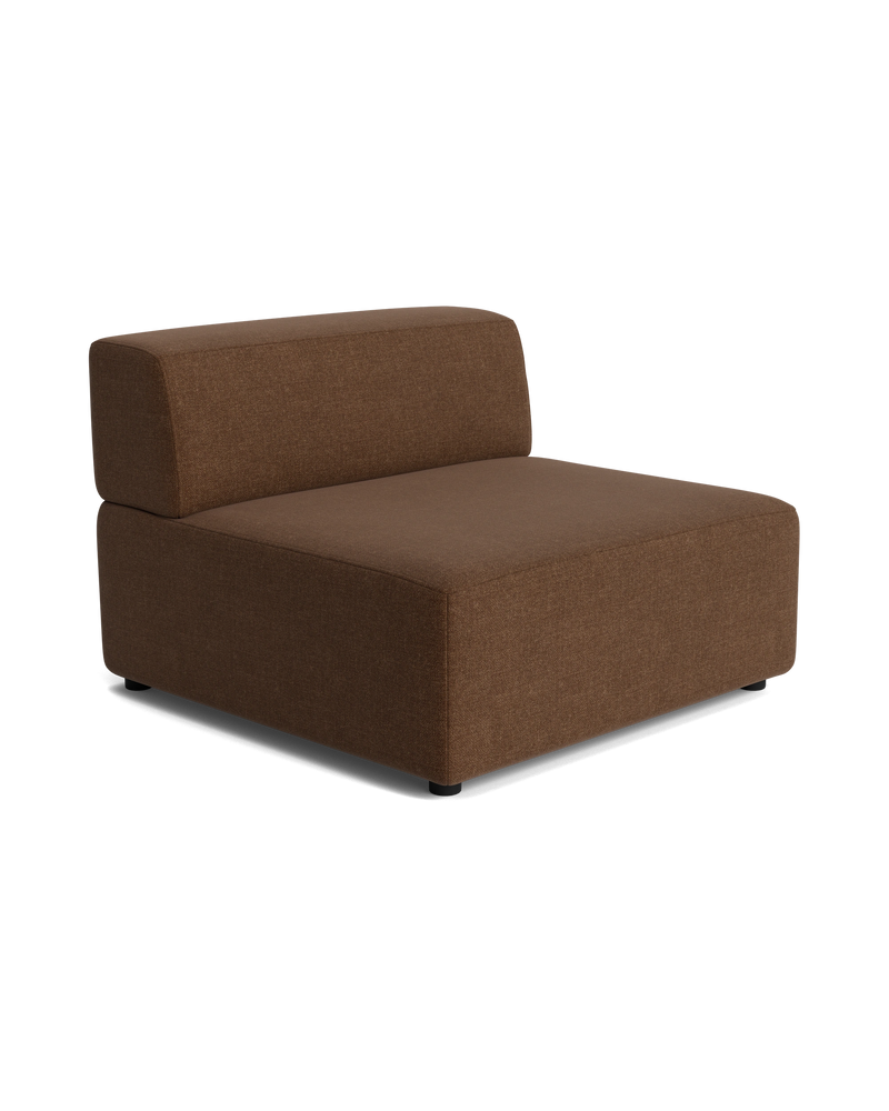 Stretch Armless Middle Module - Fossil Chocolate