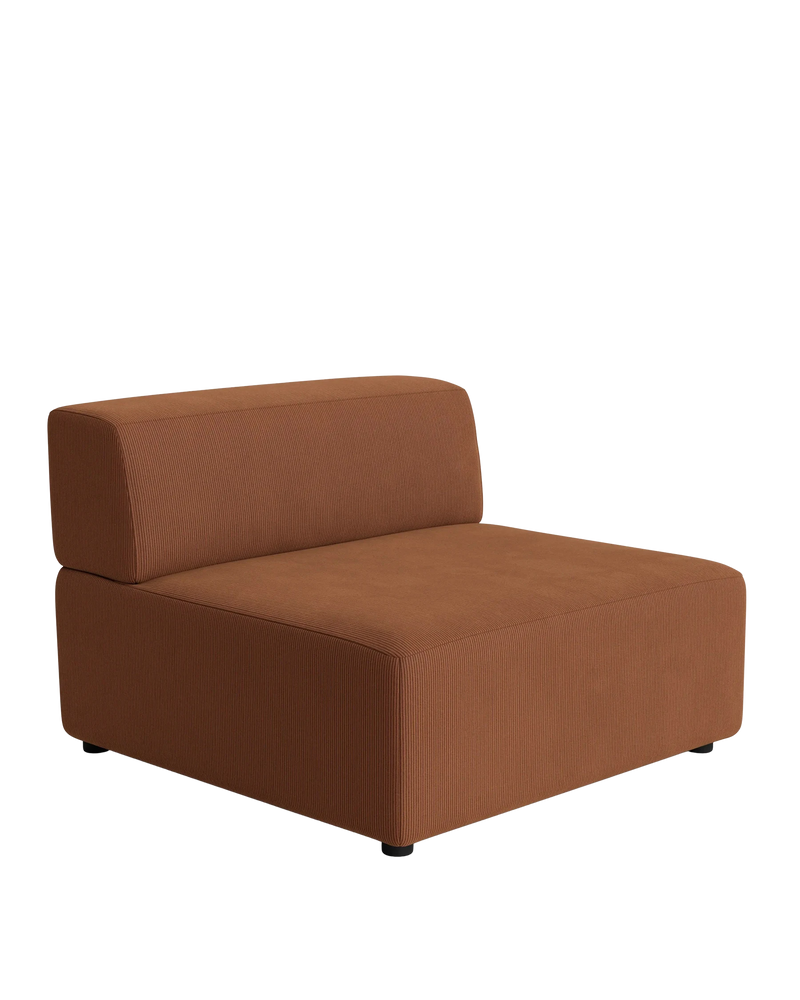 Stretch Armless Middle Module - Corduroy Cocoa