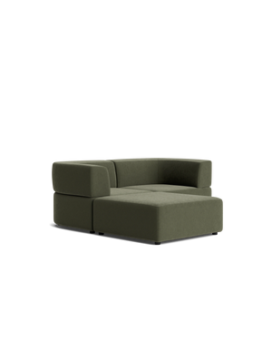 Stretch 3 Seater Chaise Sofa - Eden Leaf