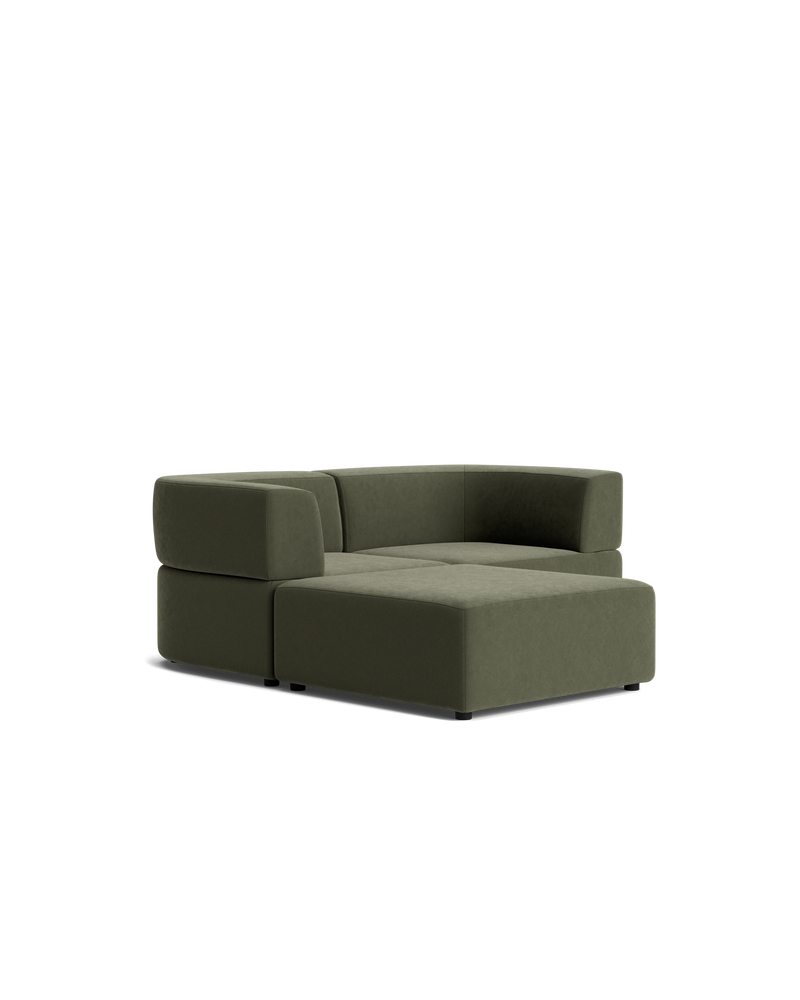 Stretch 3 Seater Chaise Sofa - Eden Leaf